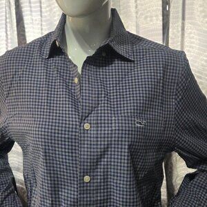 Vineyard Vines Blue Checkered Classic Fit Tucker Shirt Men's Extra Small